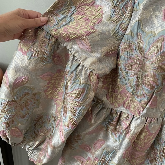 Mille Giselle Dress in pink brocade XL - Picture 9 of 15